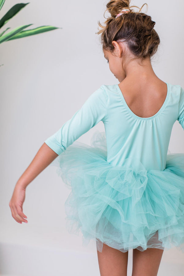 sage-3-4-tutu-leotard Mila &  Rose - Sophia's Style-Sage 3/4 Tutu Leotard-6-12M--1